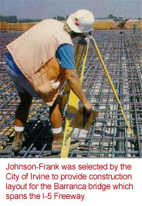 A Johnson-Frank surveyor working on the Barranca bridge